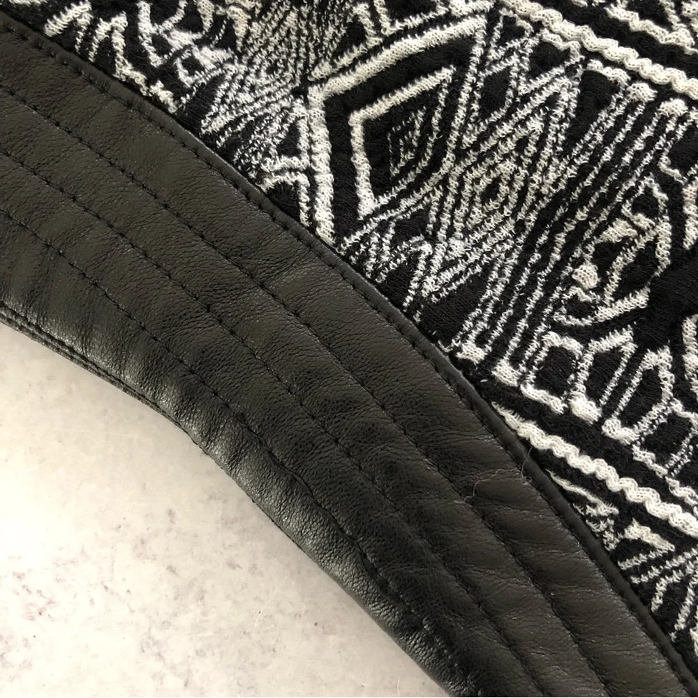 SKY BYZNA Open Back Leather Trim Bodycon Mini Dress, M NWT - Picture 11 of 13